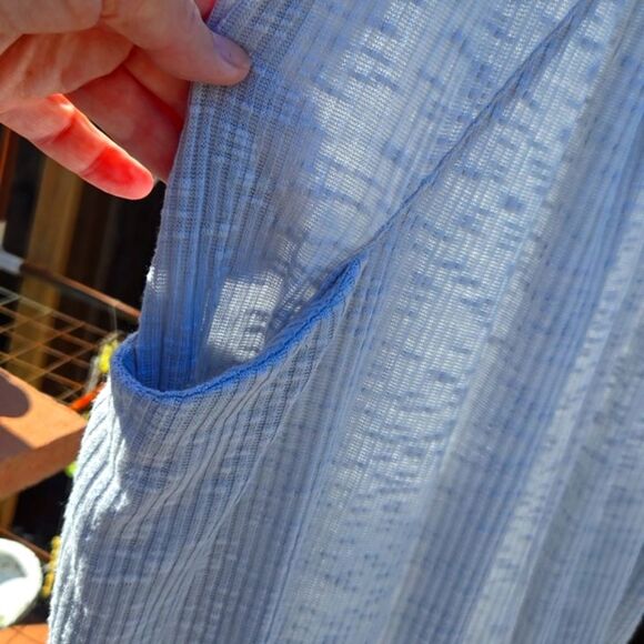 "POL" Dusty Powder Blue Oversized Romper Sz M - Picture 9 of 9